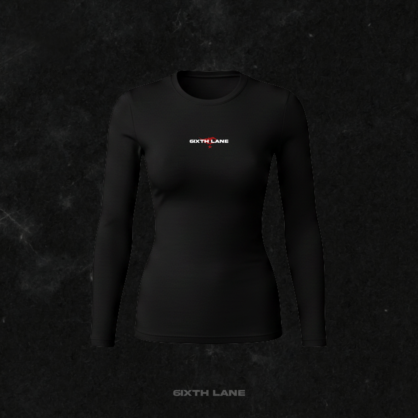 Fractured Edge Long Sleeve Fitted Tee